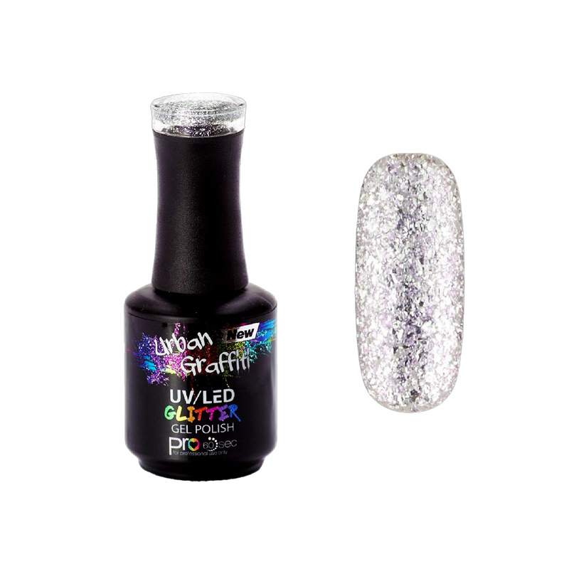 Artemis - UGGP-A0910 Urban Graffiti Ασημί Glitter Gel Βερνίκι Νυχιών 15ml