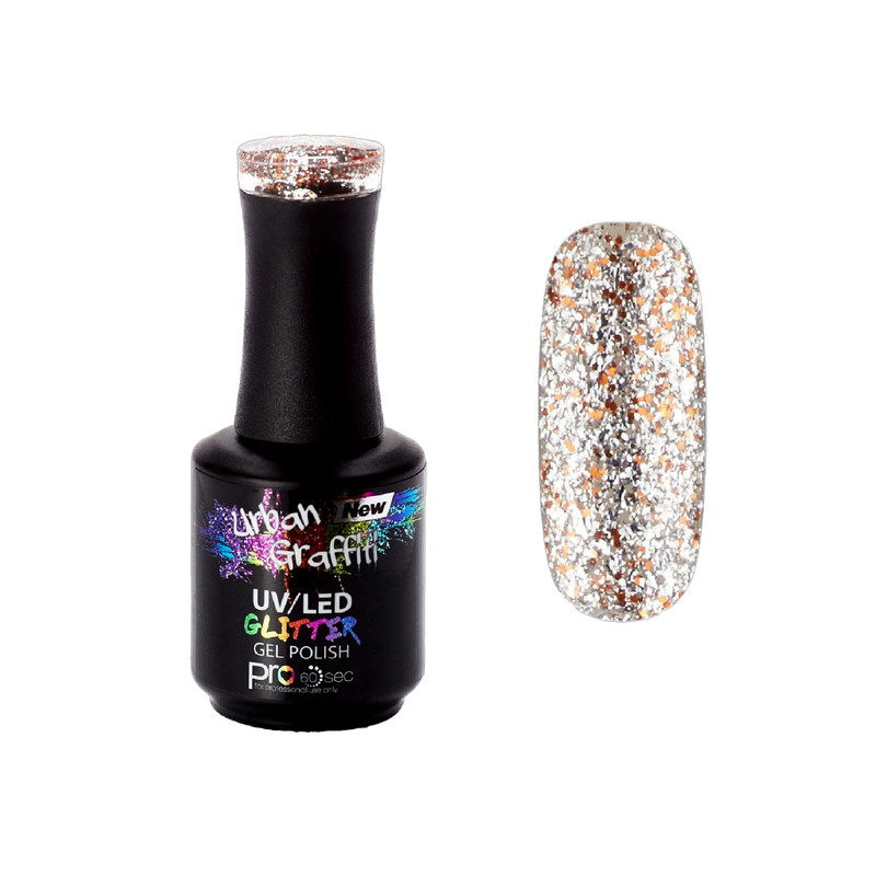Diamond Ember - UGGP-A0911 Urban Graffiti Ασημί και Χρυσό Glitter Gel Βερνίκι 15ml