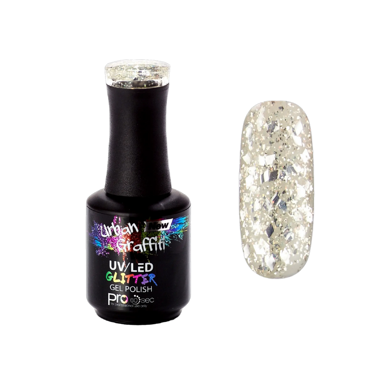 Diamond Eyes - UGGP-A0923 Urban Graffiti Ασημί Glitter Gel Βερνίκι 15ml