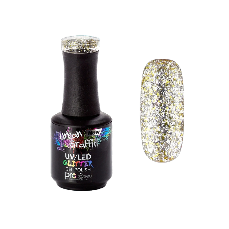 Star Dust - UGGP-A0906 Urban Graffiti Ασημί και Χρυσό Glitter Gel Βερνίκι 15ml