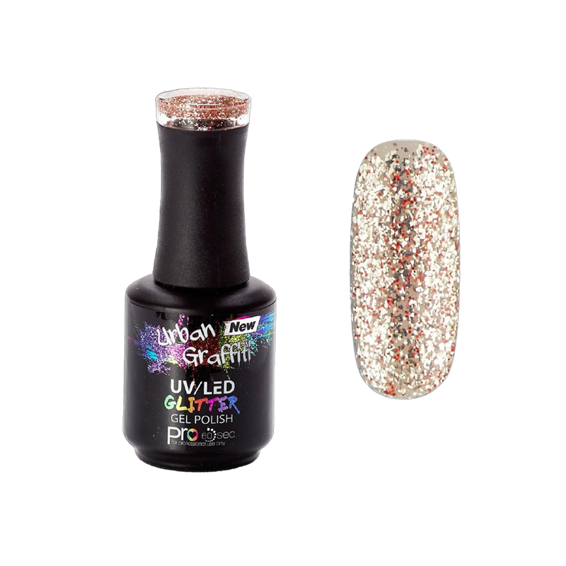 Tinsel Town - UGGP-A0913 Urban Graffiti Χρυσό και Κόκκινο Glitter Gel Βερνίκι Νυχιών 15ml
